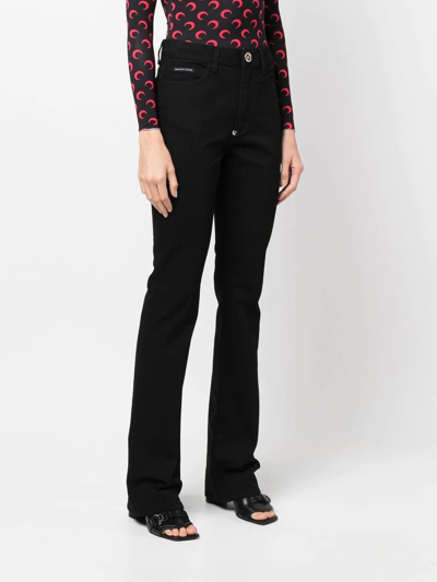 Philipp Plein Crystal-trimmed Flared Tuxedo Trousers In Schwarz