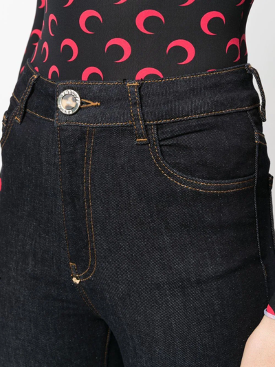 Philipp Plein Skull Embroidered Logo Skinny Jeans In Blau