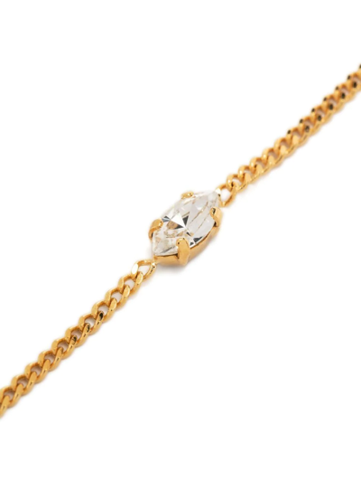 Saint Laurent Cassandre Heart Charm Bracelet In Gold