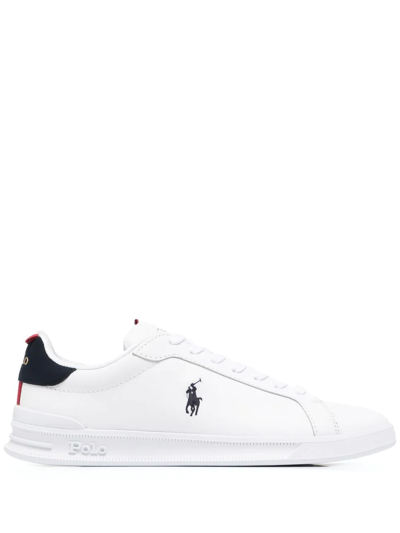 Shop Polo Ralph Lauren Ct Low-top Sneakers In Weiss