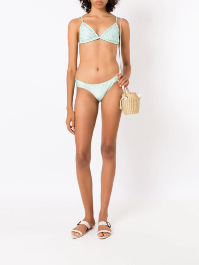 Shop Martha Medeiros Raissa Triangle Bikini In Green