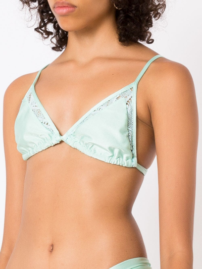 Shop Martha Medeiros Raissa Triangle Bikini In Green