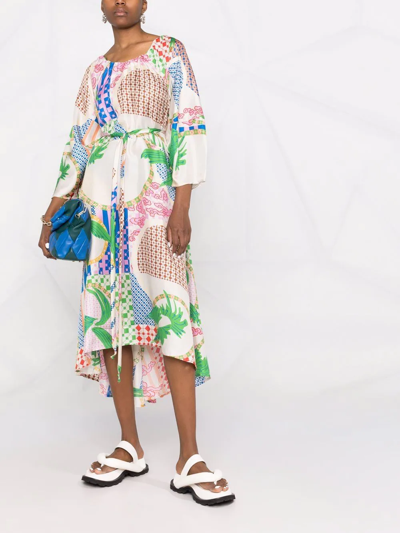 Henrik Vibskov Birds Print Midi Dress In Neutrals