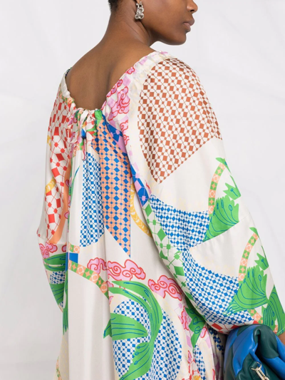 Henrik Vibskov Birds Print Midi Dress In Neutrals