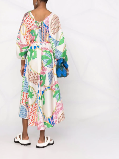 Henrik Vibskov Birds Print Midi Dress In Neutrals