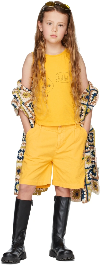 The Campamento Kids Yellow Flower Shorts In Yellow