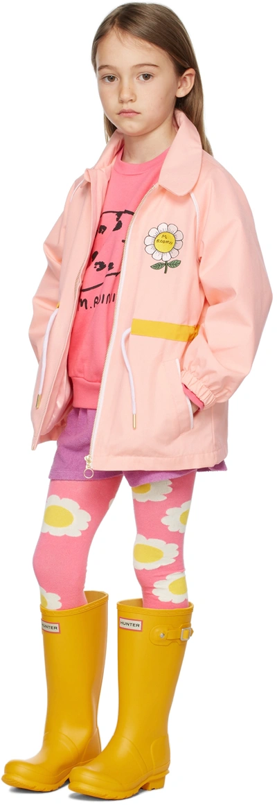 Shop Mini Rodini Kids Pink Flower Jacket