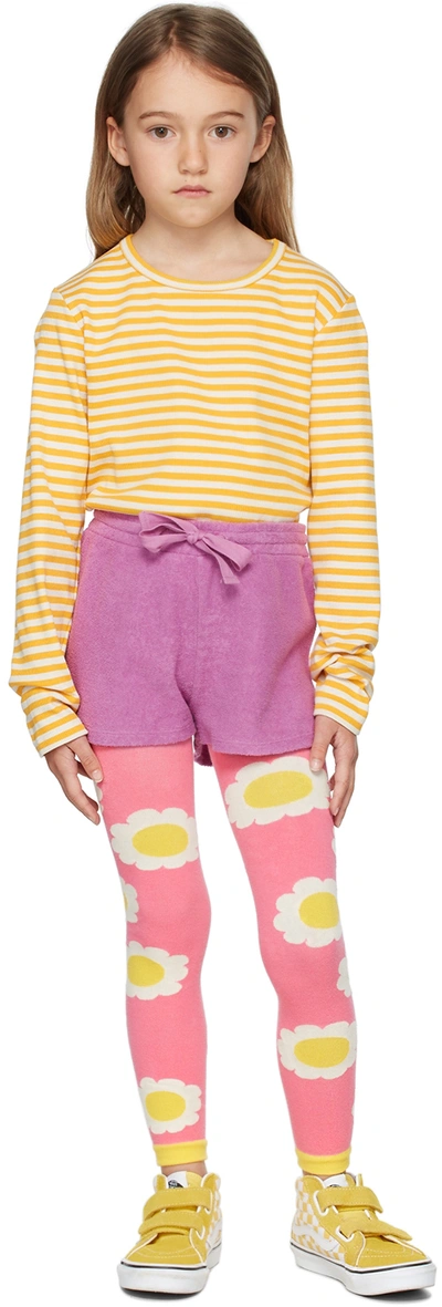 Shop Mini Rodini Kids Pink Mr Flower Leggings