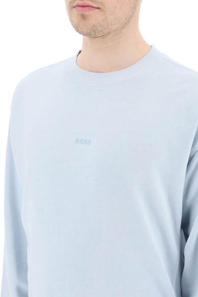 Shop Hugo Boss Responsible Fashion Sweatshirt In Light Blue