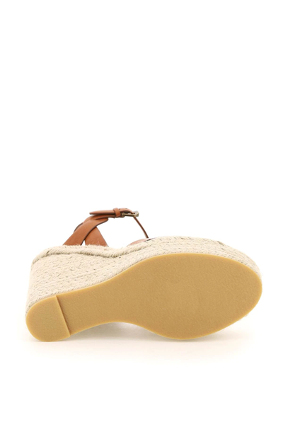 Shop Saint Laurent Tribute Platform Espadrilles In Brown,beige