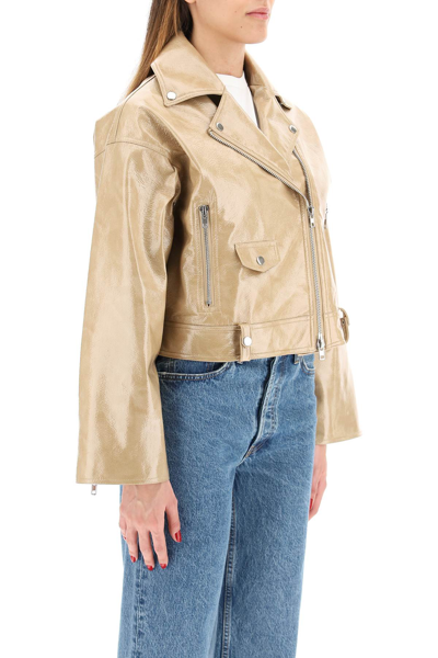 Shop Stand Studio Imani Biker Jacket In Beige