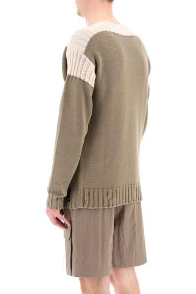 Shop Fendi Two-tone Cotton Cashmere Sweater In Brown,pink