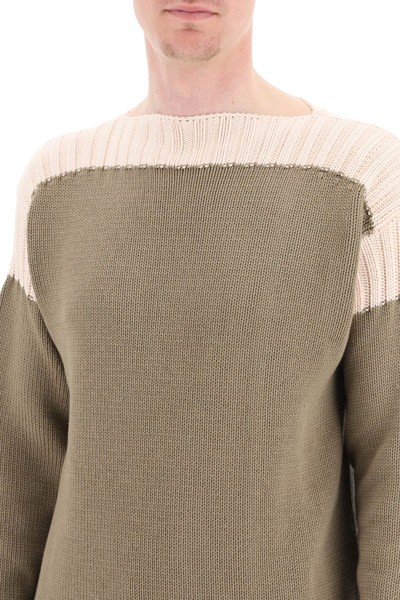 Shop Fendi Two-tone Cotton Cashmere Sweater In Brown,pink