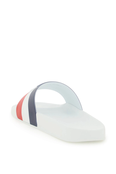 Shop Moncler Jeanne Rubber Slippers In White,red,blue