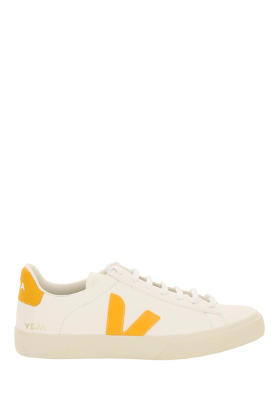 Shop Veja Chromefree Campo Sneakers In White,yellow
