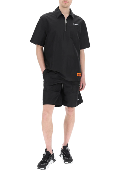 Shop Heron Preston Ex-ray Sporty Bermuda Shorts In Black