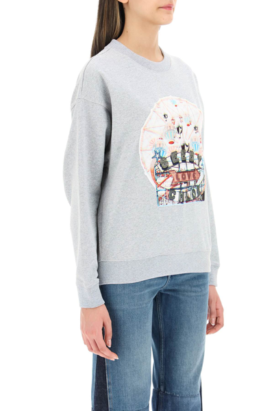 Shop See By Chloé Oversized Crew-neck Sweatshirt In Grey
