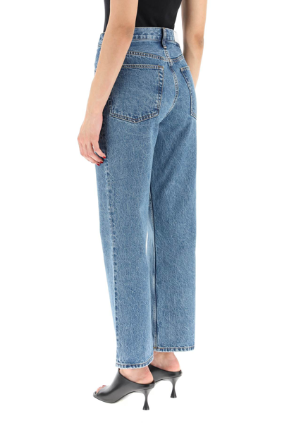 Shop Re/done 90s Crop Low Sling Jeans In Blue