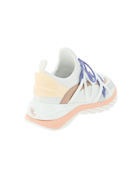 Shop Jimmy Choo Cosmos/f Sneakers In White,pink,beige