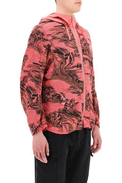 Shop Stone Island Shadow Project Printed Jacket In Linen Cordura-tc In Red,black,khaki