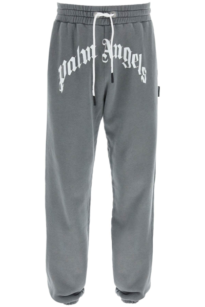 Shop Palm Angels Logo Sweatpants In Grey