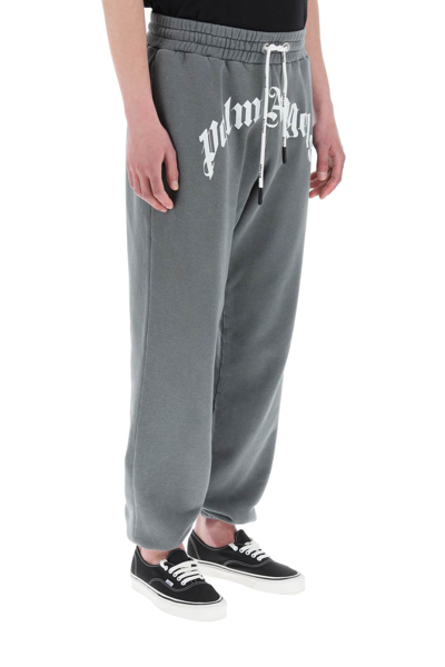 Shop Palm Angels Logo Sweatpants In Grey