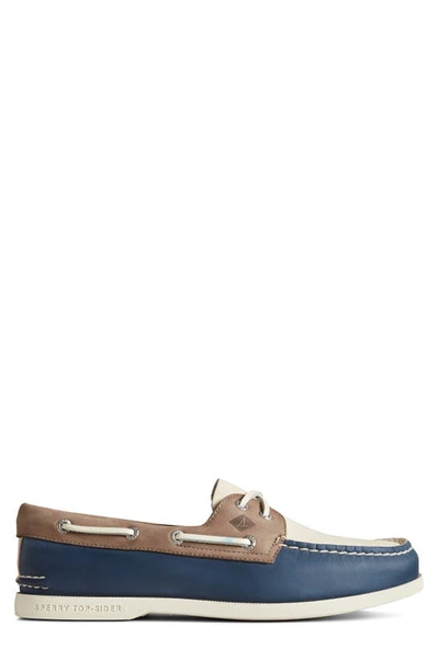 Shop Sperry Authentic Original Plushwave Tritone Boat Shoe In Navy Multi