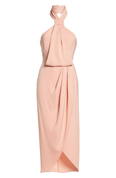 Shop Shona Joy Knotted Tulip Hem Gown In Dusty Pink