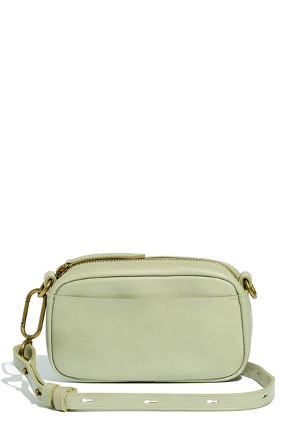 Shop Madewell Mini The Leather Carabiner Crossbody Bag In Frosted Willow