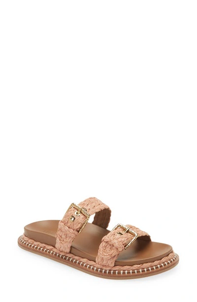 Shop Ulla Johnson Keira Raffia Slide Sandal In Terracotta
