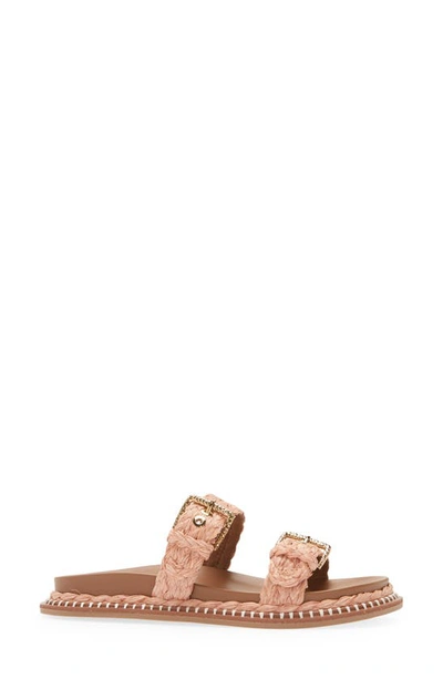 Shop Ulla Johnson Keira Raffia Slide Sandal In Terracotta