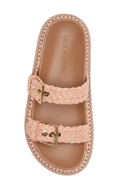 Shop Ulla Johnson Keira Raffia Slide Sandal In Terracotta