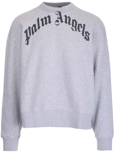 Shop Palm Angels Men's Grey Cotton Sweatshirt