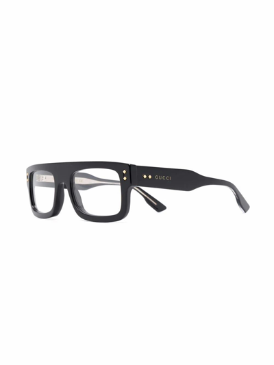 Shop Gucci Men's Black Acetate Glasses