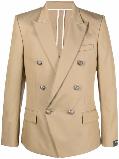 Shop Balmain Men's Beige Viscose Blazer