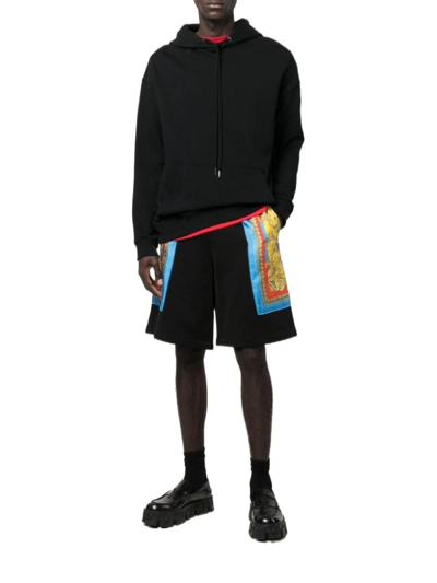 Shop Versace Men's Black Cotton Shorts