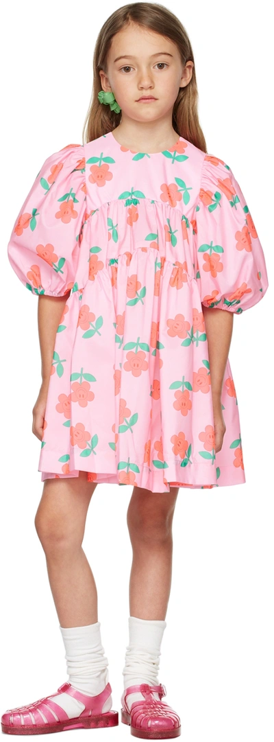 Shop Crlnbsmns Kids Pink Floral Dress In Haha Flower