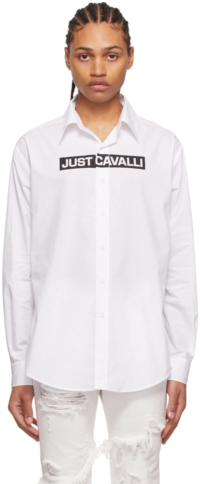 Shop Just Cavalli White Cotton Shirt In 100 Optical Whiten39