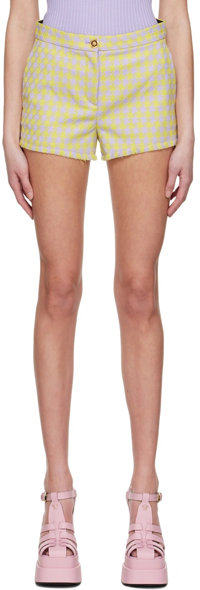 Shop Versace Yellow Medusa Shorts In 2l330 Orchid+pineapp