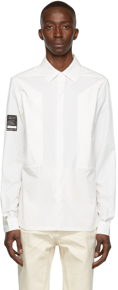 Shop Rick Owens Off-white Fogpocket Shirt In 1109 Milk/black