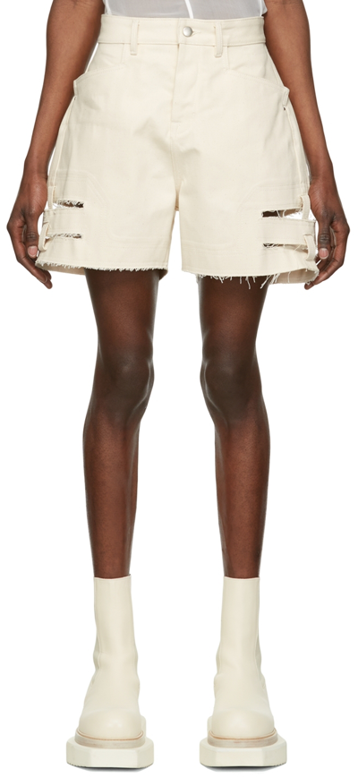 Shop Rick Owens Off-white Spartan Shorts In 21 Natural