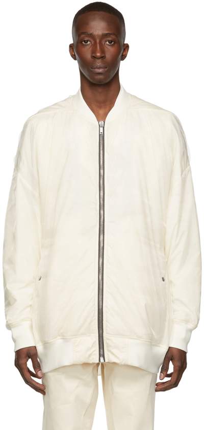 Shop Rick Owens Off-white Peter Bomber Jacket In 2111 Natural/milk