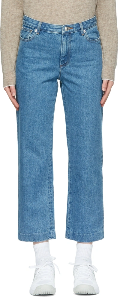Shop Apc Blue New Sailor Jeans In Ial Washed Indigo