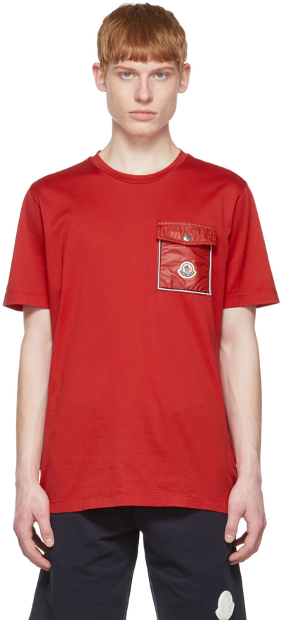 Shop Moncler Red Cotton T-shirt In 455 Red
