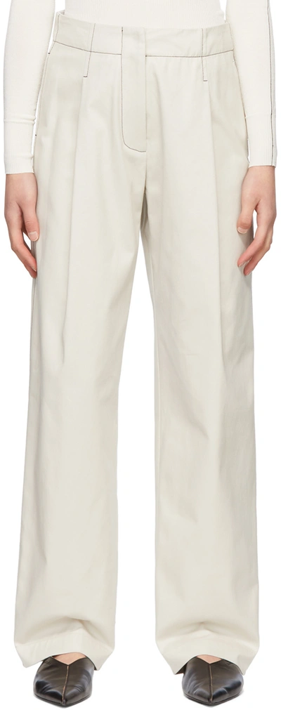 Rosetta Getty Grey Cotton Trousers In Stone