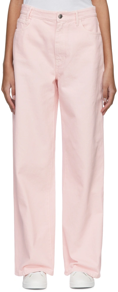 Shop Raf Simons Pink Wide-fit Jeans In 0034 Light Pink