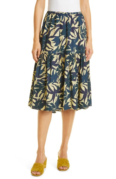 Shop Ba&sh Wendy Palm Print Cotton Skirt In Bleu