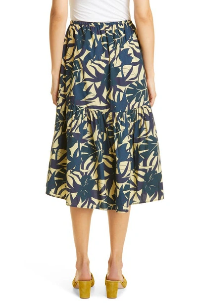 Shop Ba&sh Wendy Palm Print Cotton Skirt In Bleu
