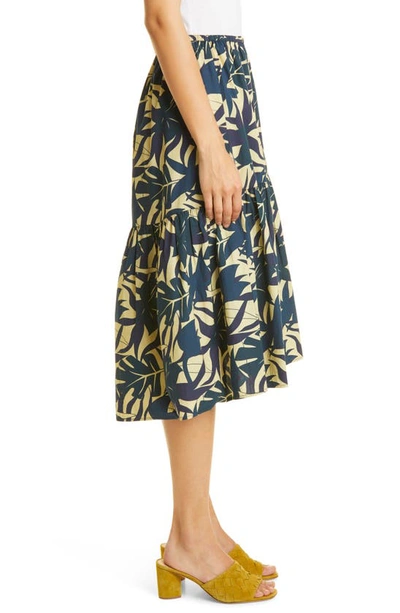 Shop Ba&sh Wendy Palm Print Cotton Skirt In Bleu