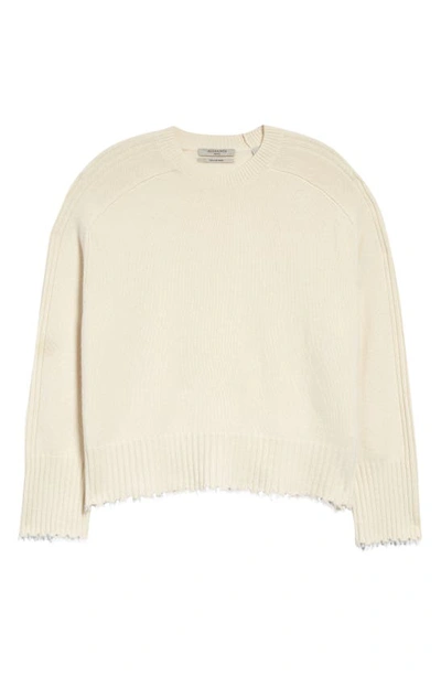 Shop Allsaints Kiera Cashmere Blend Crewneck Sweater In Neutrals
